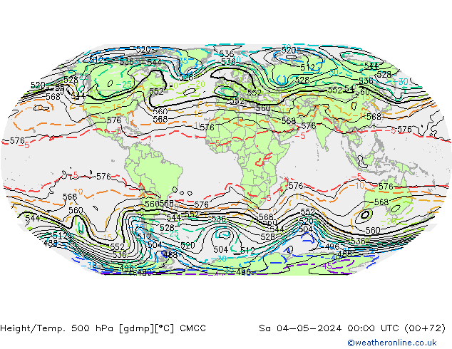 Height/Temp. 500 hPa CMCC Sa 04.05.2024 00 UTC