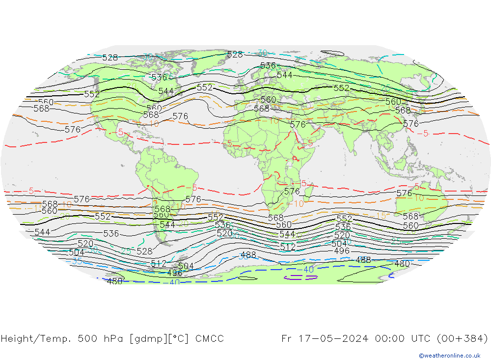 Height/Temp. 500 hPa CMCC Fr 17.05.2024 00 UTC