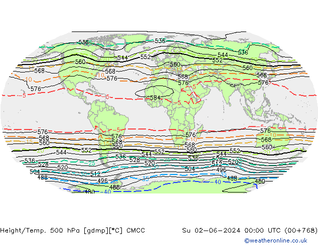 Height/Temp. 500 hPa CMCC Su 02.06.2024 00 UTC