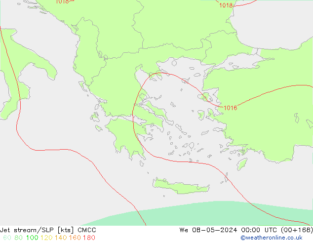 Prąd strumieniowy CMCC śro. 08.05.2024 00 UTC