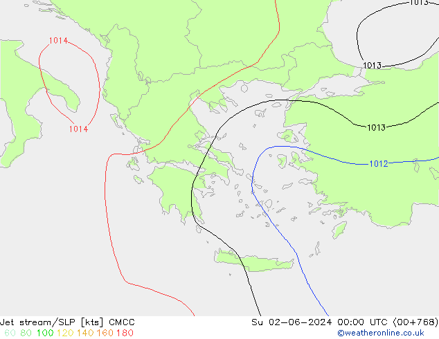 Jet stream/SLP CMCC Ne 02.06.2024 00 UTC