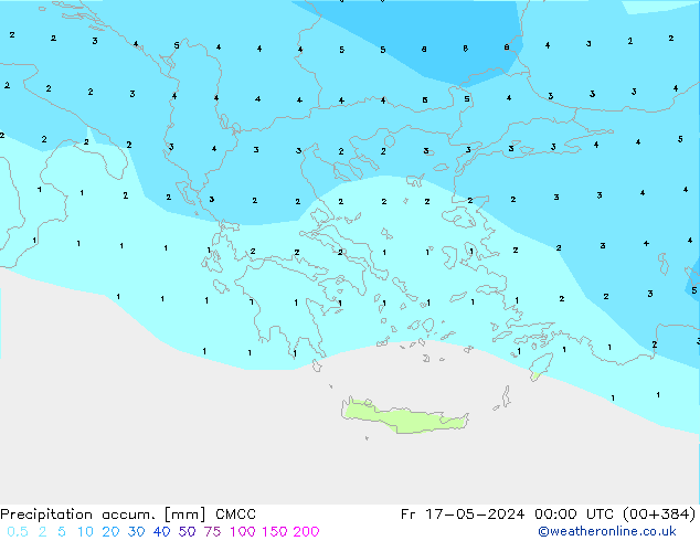 Precipitation accum. CMCC  17.05.2024 00 UTC