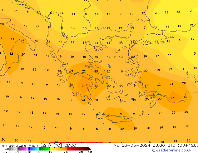 Temperatura máx. (2m) CMCC lun 06.05.2024 00 UTC