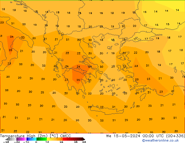 Temperature High (2m) CMCC We 15.05.2024 00 UTC