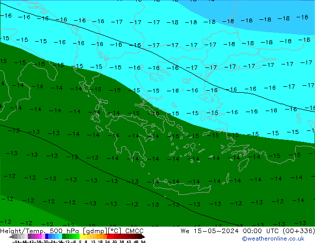 Height/Temp. 500 hPa CMCC śro. 15.05.2024 00 UTC