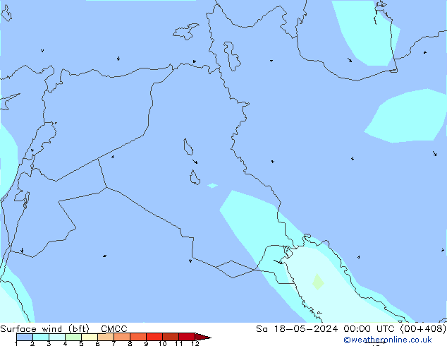 Surface wind (bft) CMCC Sa 18.05.2024 00 UTC