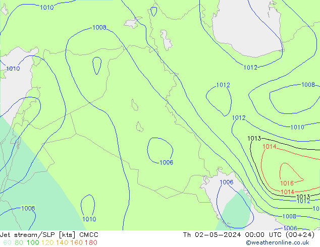 Prąd strumieniowy CMCC czw. 02.05.2024 00 UTC