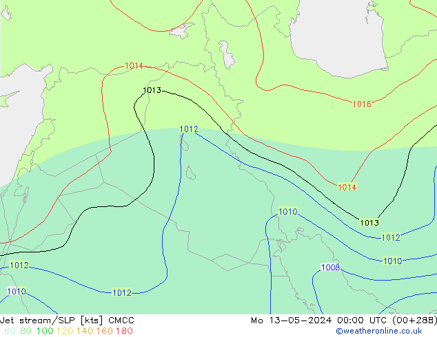 Jet stream/SLP CMCC Mo 13.05.2024 00 UTC