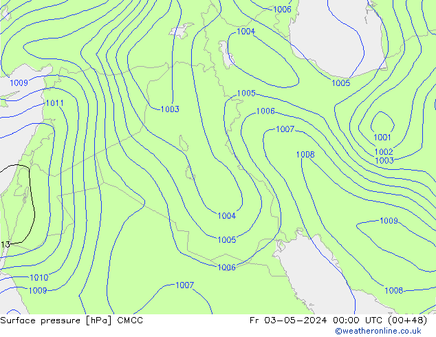 ciśnienie CMCC pt. 03.05.2024 00 UTC