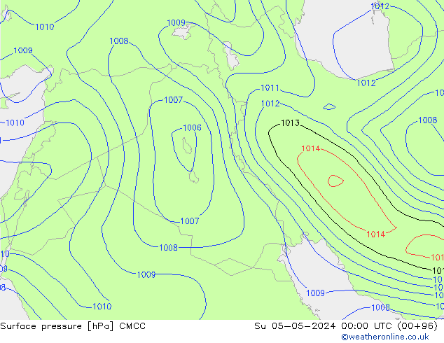 Luchtdruk (Grond) CMCC zo 05.05.2024 00 UTC