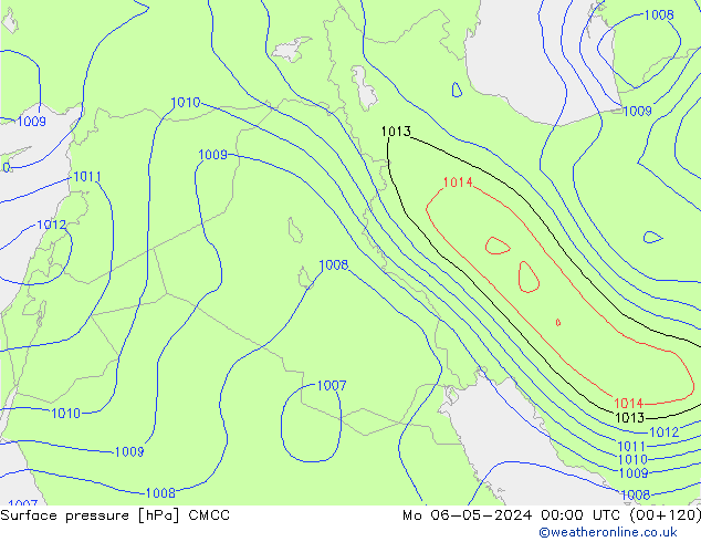 Presión superficial CMCC lun 06.05.2024 00 UTC
