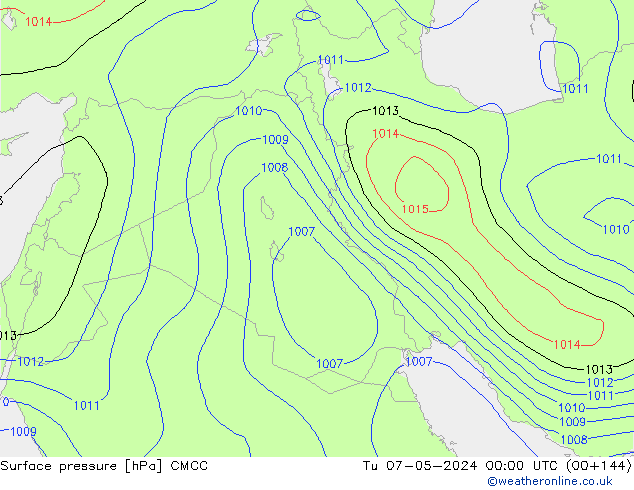 Presión superficial CMCC mar 07.05.2024 00 UTC