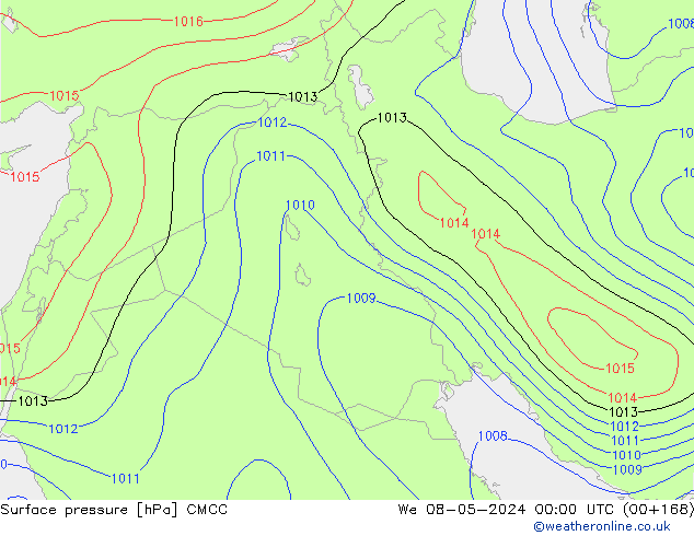 ciśnienie CMCC śro. 08.05.2024 00 UTC