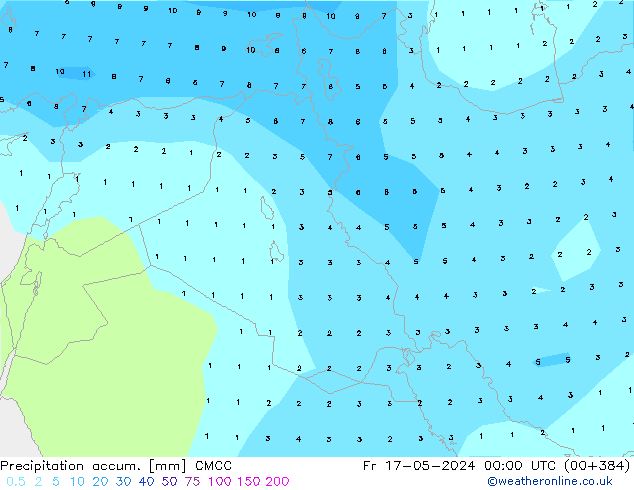 Precipitation accum. CMCC пт 17.05.2024 00 UTC