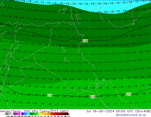 Height/Temp. 500 hPa CMCC Sa 18.05.2024 00 UTC