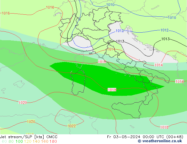 Jet stream/SLP CMCC Fr 03.05.2024 00 UTC