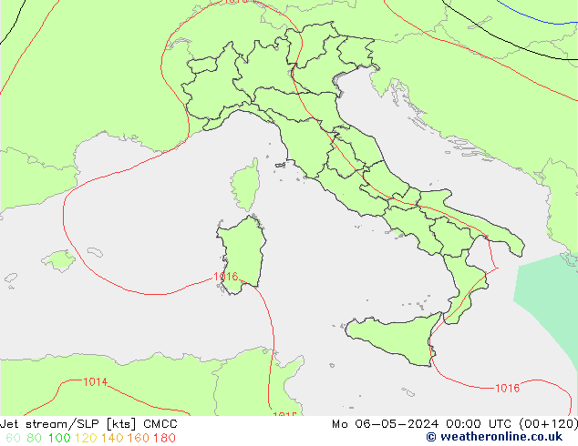 Jet stream/SLP CMCC Mo 06.05.2024 00 UTC