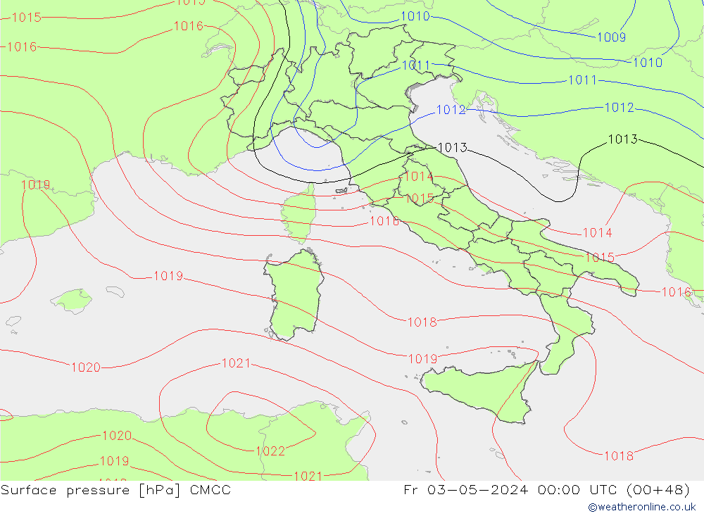 Surface pressure CMCC Fr 03.05.2024 00 UTC