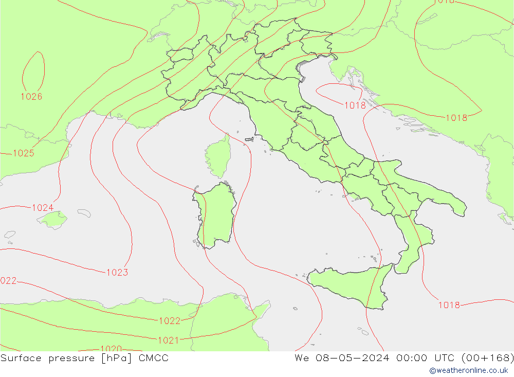 Luchtdruk (Grond) CMCC wo 08.05.2024 00 UTC