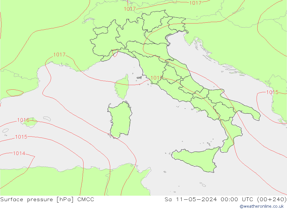 Yer basıncı CMCC Cts 11.05.2024 00 UTC