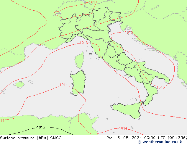 Atmosférický tlak CMCC St 15.05.2024 00 UTC