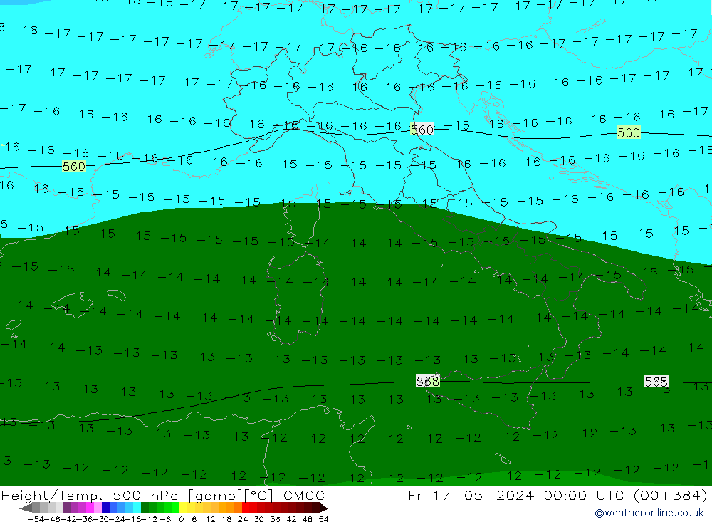 Height/Temp. 500 hPa CMCC  17.05.2024 00 UTC