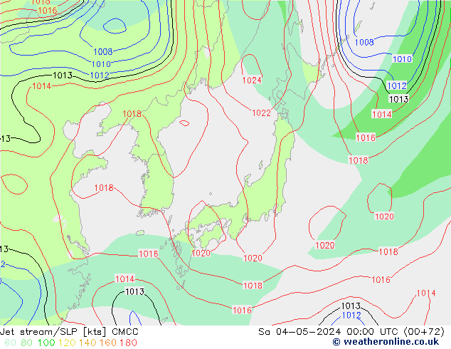 Jet stream/SLP CMCC Sa 04.05.2024 00 UTC