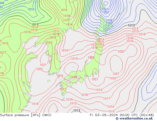 Surface pressure CMCC Fr 03.05.2024 00 UTC