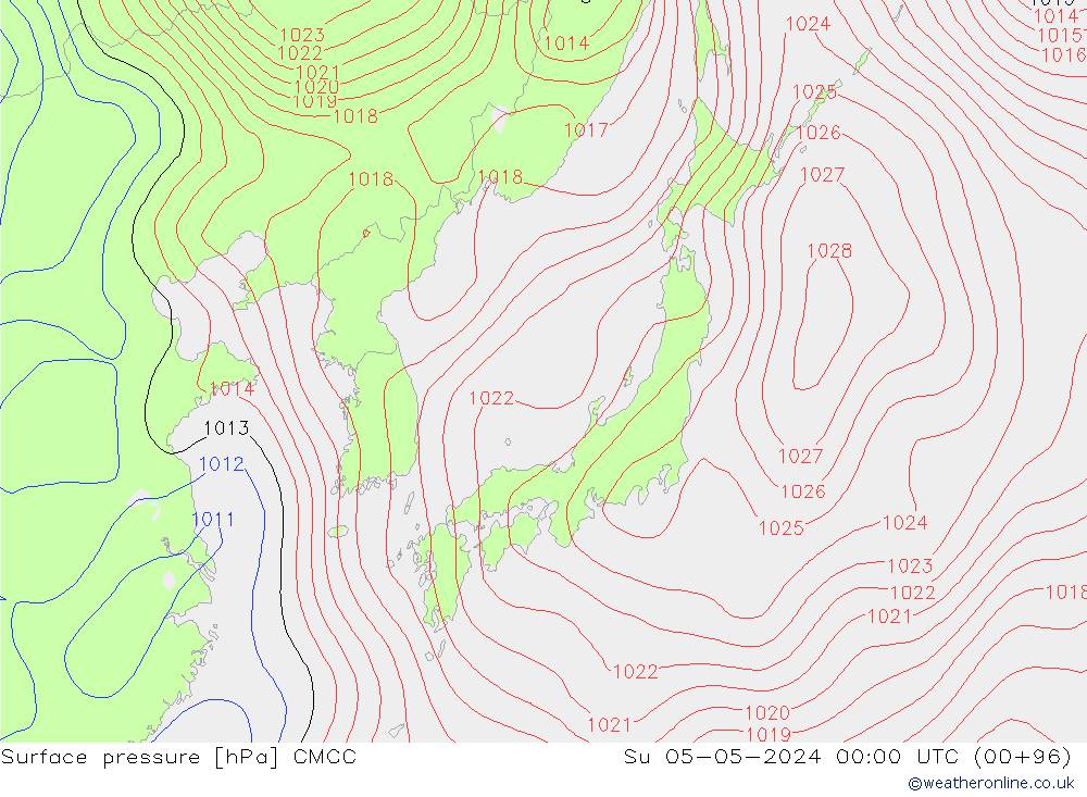 pression de l'air CMCC dim 05.05.2024 00 UTC