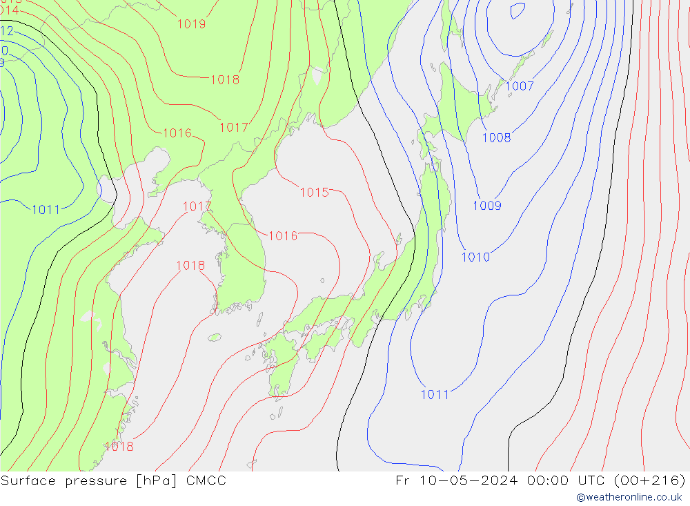 Surface pressure CMCC Fr 10.05.2024 00 UTC