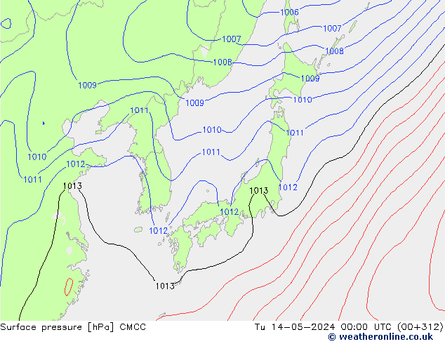 Atmosférický tlak CMCC Út 14.05.2024 00 UTC