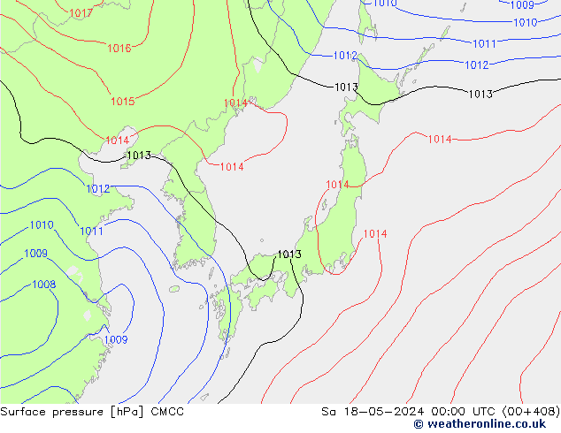 Presión superficial CMCC sáb 18.05.2024 00 UTC