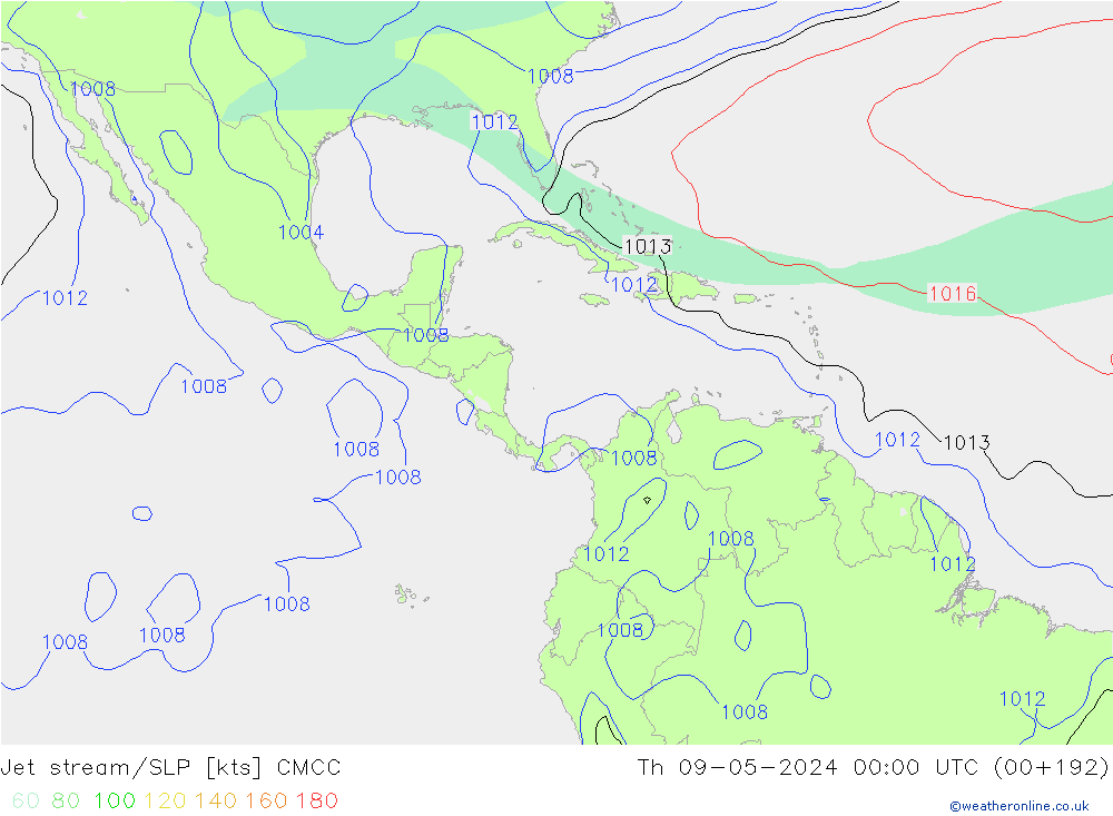 Prąd strumieniowy CMCC czw. 09.05.2024 00 UTC