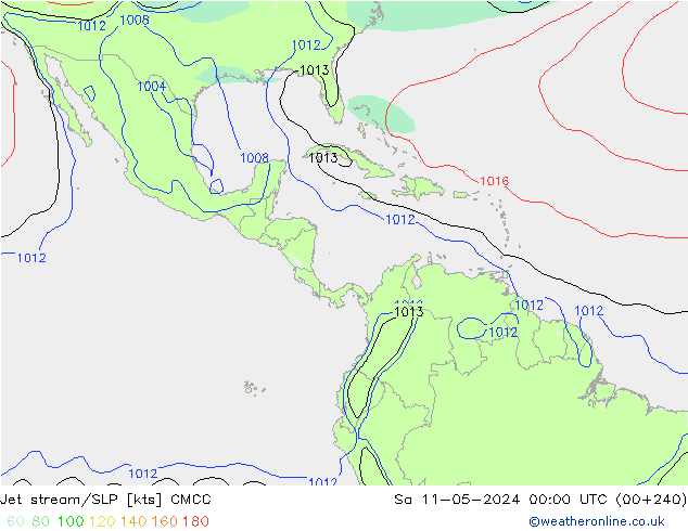 Jet stream/SLP CMCC Sa 11.05.2024 00 UTC