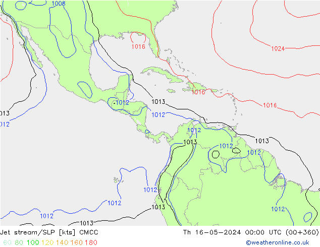 Corriente en chorro CMCC jue 16.05.2024 00 UTC