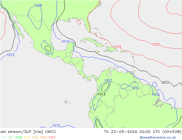 джет/приземное давление CMCC чт 23.05.2024 00 UTC