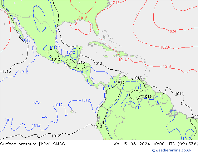 pressão do solo CMCC Qua 15.05.2024 00 UTC