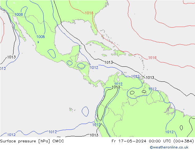 Pressione al suolo CMCC ven 17.05.2024 00 UTC