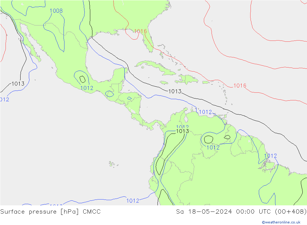 pressão do solo CMCC Sáb 18.05.2024 00 UTC