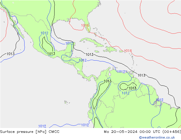 Pressione al suolo CMCC lun 20.05.2024 00 UTC