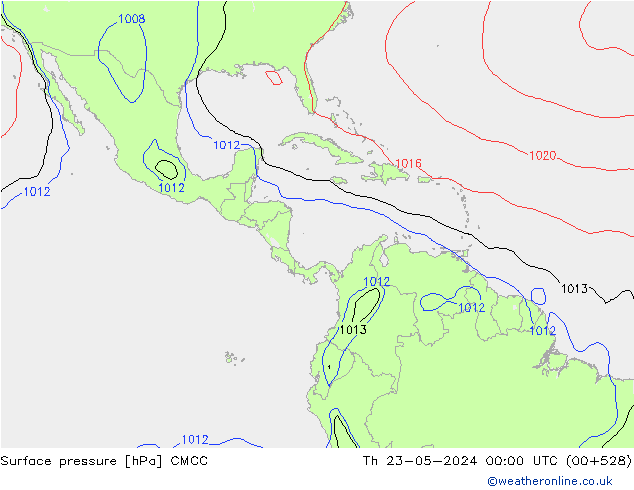 pressão do solo CMCC Qui 23.05.2024 00 UTC