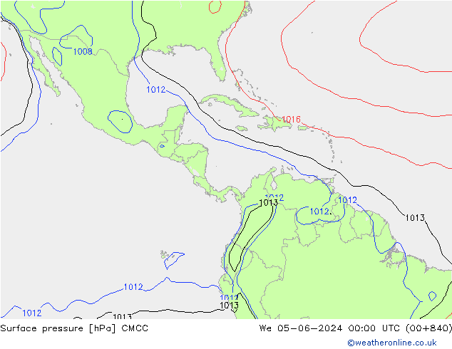 pressão do solo CMCC Qua 05.06.2024 00 UTC