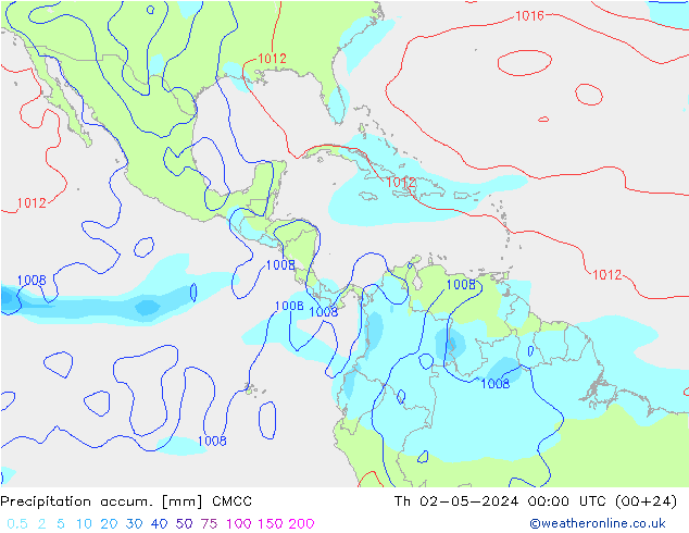 Precipitation accum. CMCC gio 02.05.2024 00 UTC