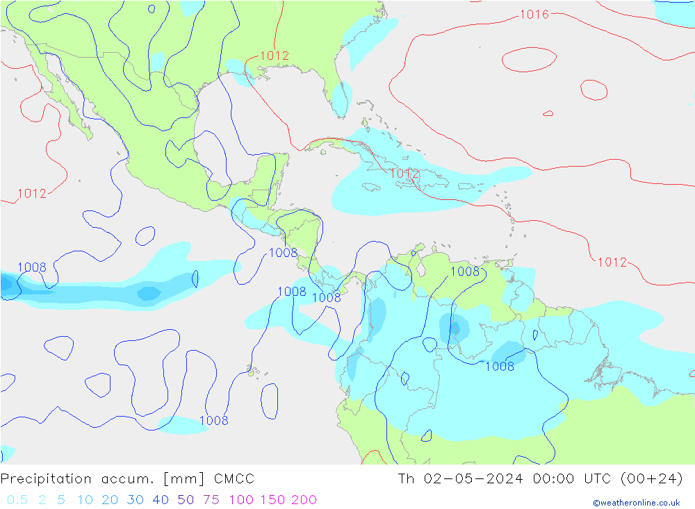 Precipitation accum. CMCC Čt 02.05.2024 00 UTC