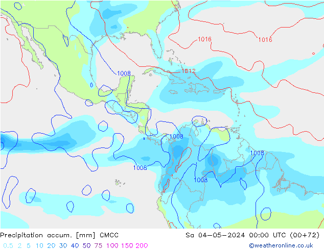 Totale neerslag CMCC za 04.05.2024 00 UTC