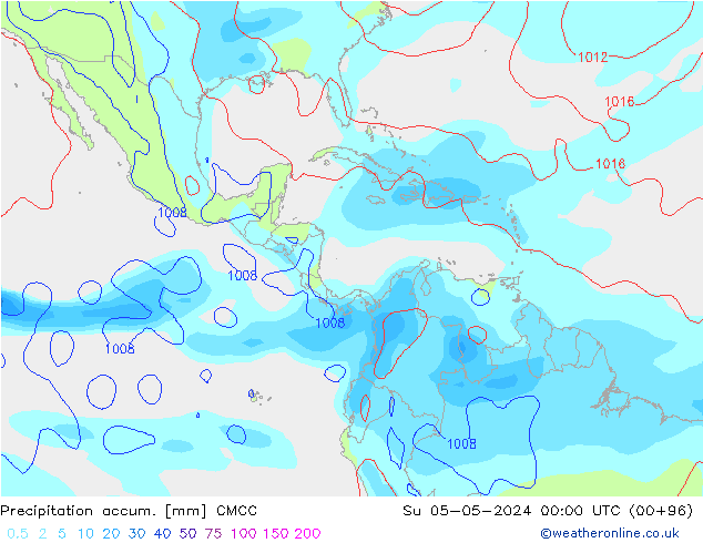 Toplam Yağış CMCC Paz 05.05.2024 00 UTC