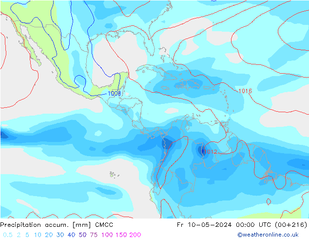 Precipitation accum. CMCC пт 10.05.2024 00 UTC