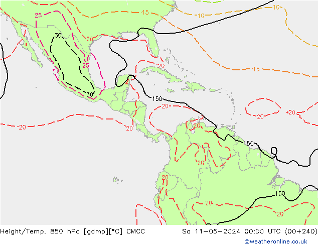 Hoogte/Temp. 850 hPa CMCC za 11.05.2024 00 UTC