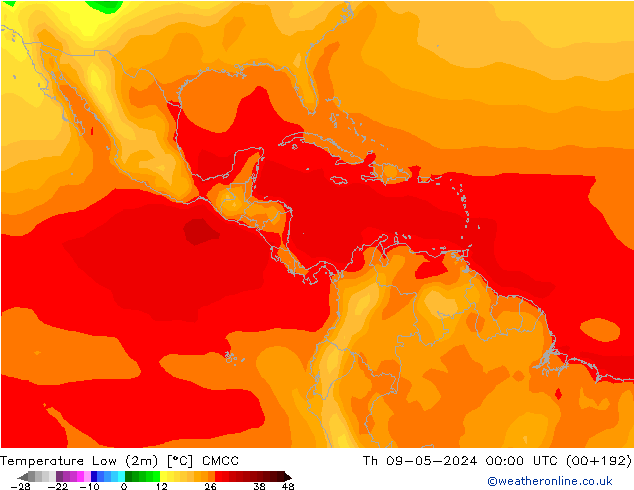 Min.temperatuur (2m) CMCC do 09.05.2024 00 UTC