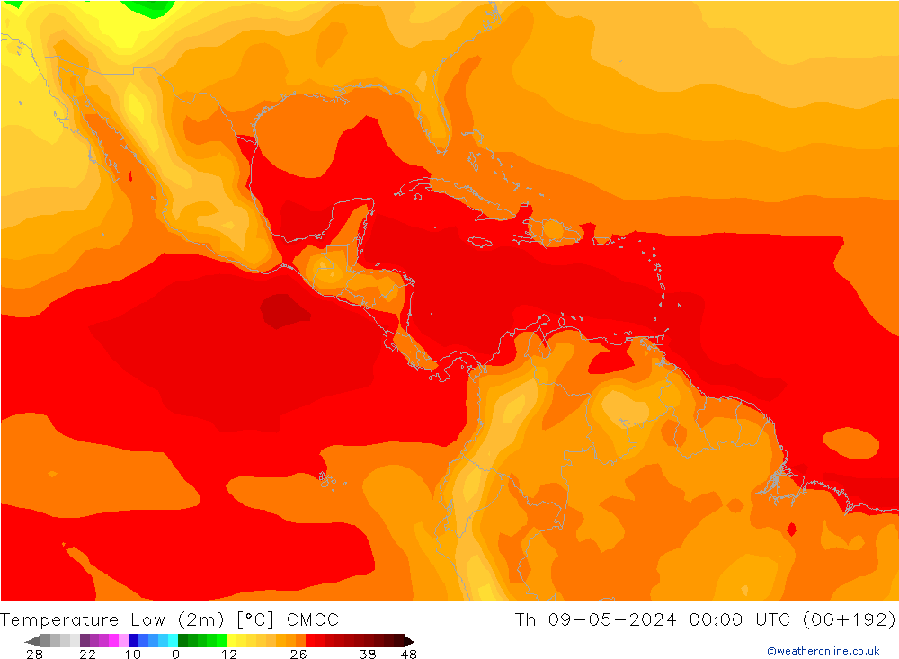 Temperature Low (2m) CMCC Th 09.05.2024 00 UTC